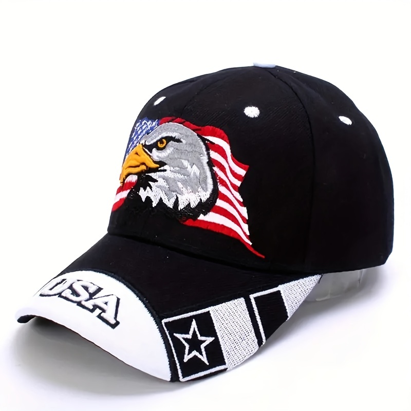 Eagle Embroidered Baseball Cap Unisex Adjustable Dad Hat Patriotic Cap
