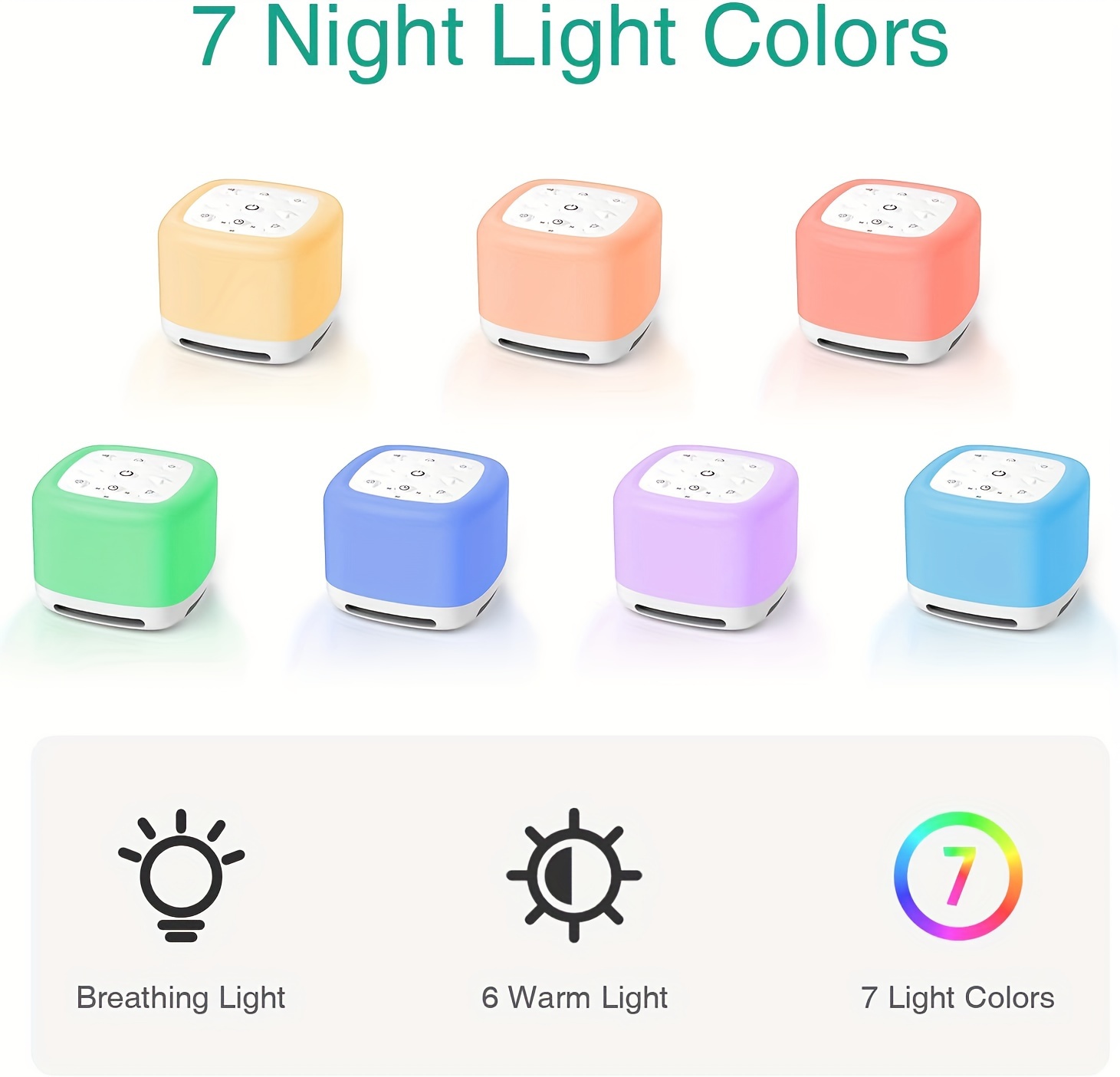 rechargeable portable sleep sound machine   night light wireless speaker 40   white noise sound machine details 6