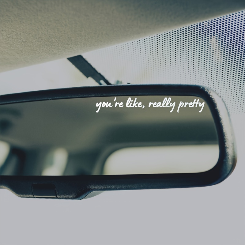 You Look Great Car Mirror Decal, Looking Good Rear View Mirror Cling,  Positivity Car Mirror Vinyl Sticker, Smile Face, Self Love, Gift Idea 