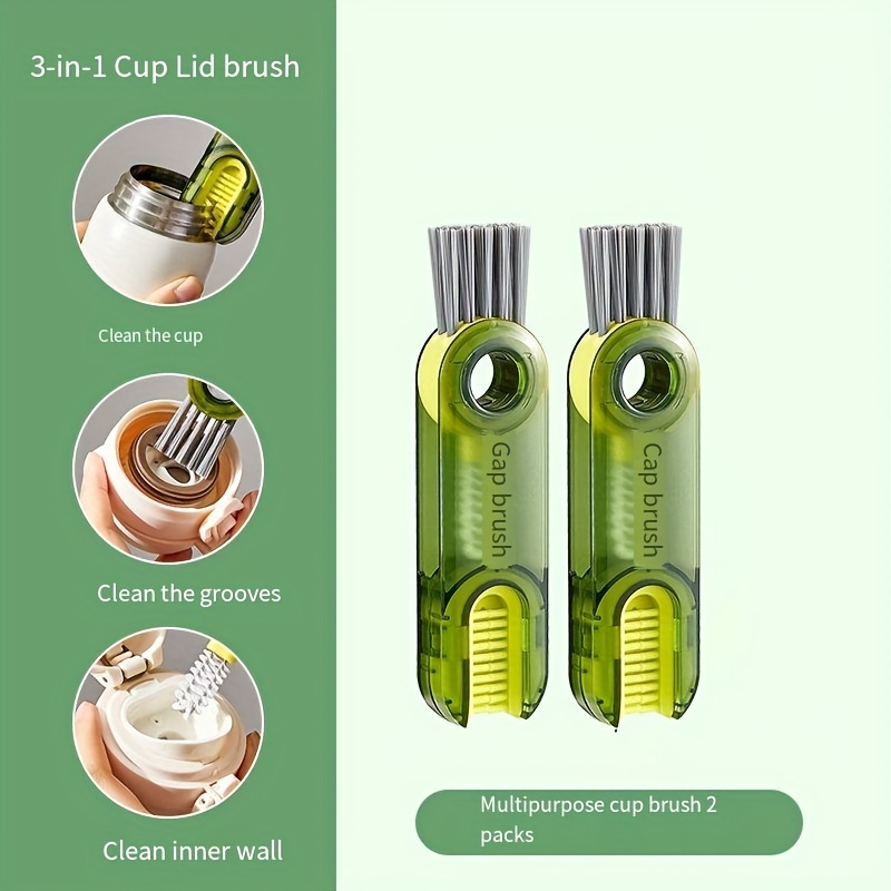 3-in-1 Tiny Bottle Cup Lid Brush Straw Cleaner Tools Multi-functional  Crevice Water Bottle Cleaning Brush Kitchen Gadgets - Temu
