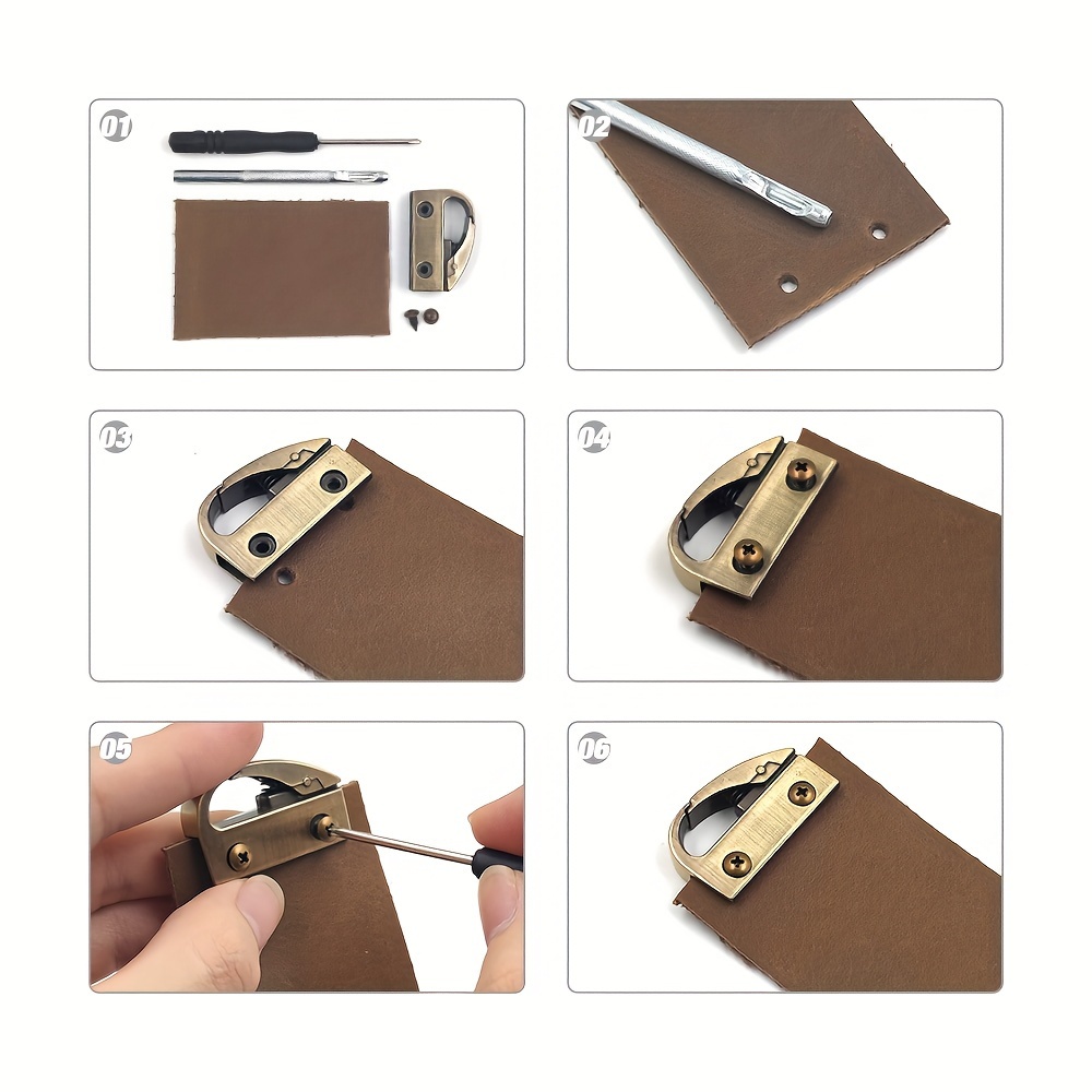 2pcs Metal Handle Holder Bag Side Anchor Gusset Clamps Link Hardware O-ring  Eye for Bag