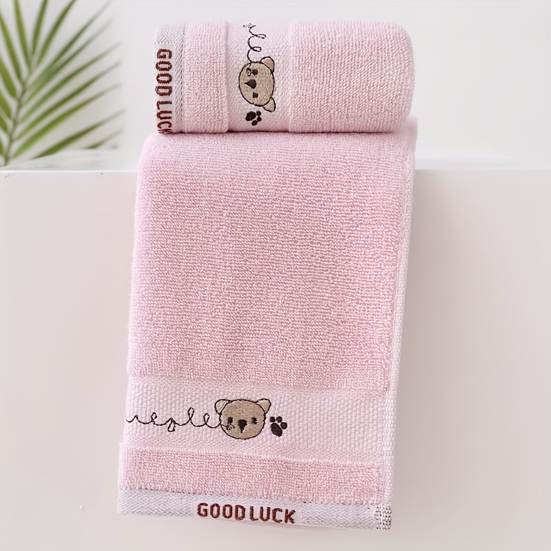 Children's Towel 100% Cotton Cartoon Animal Embroidery - Temu