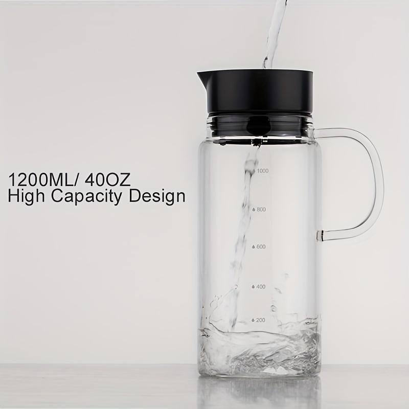 1pc cold brew coffee bottle with double layer stainless steel filter mesh high capacity fruit tea glass bottle 1200ml 40oz coffee tools coffee accessories details 5