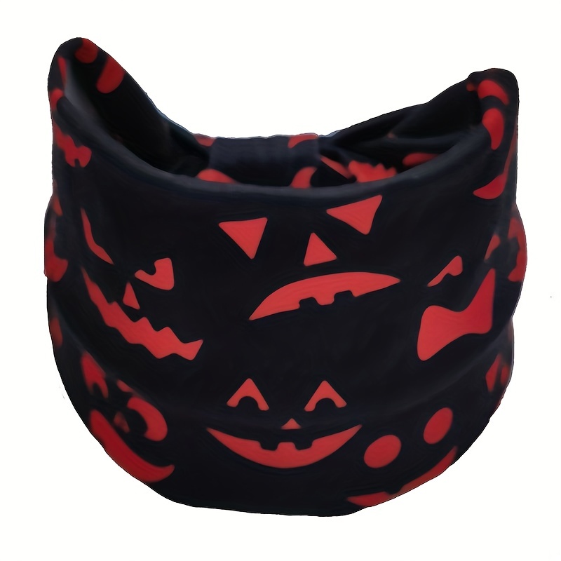 Pumpkin Horror Face Headband Stretchy Sports Hair Band
