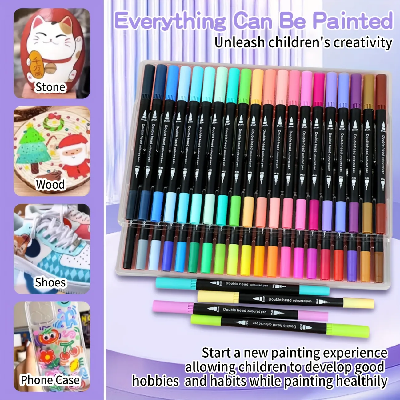Double-headed Watercolor Pen, Kids Paintbrush 24/36 Colors Set, Soft-tip Marker  Pen Washable, Flexible Brush And Fine Line Pen Tip, Children's Student  Painting Tools - Temu Philippines