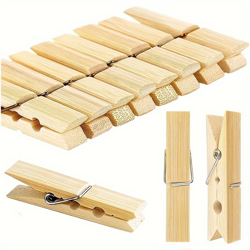 Clips Pins Wood Bamboo Clothes 20pcs/pack Sheet Clothespins