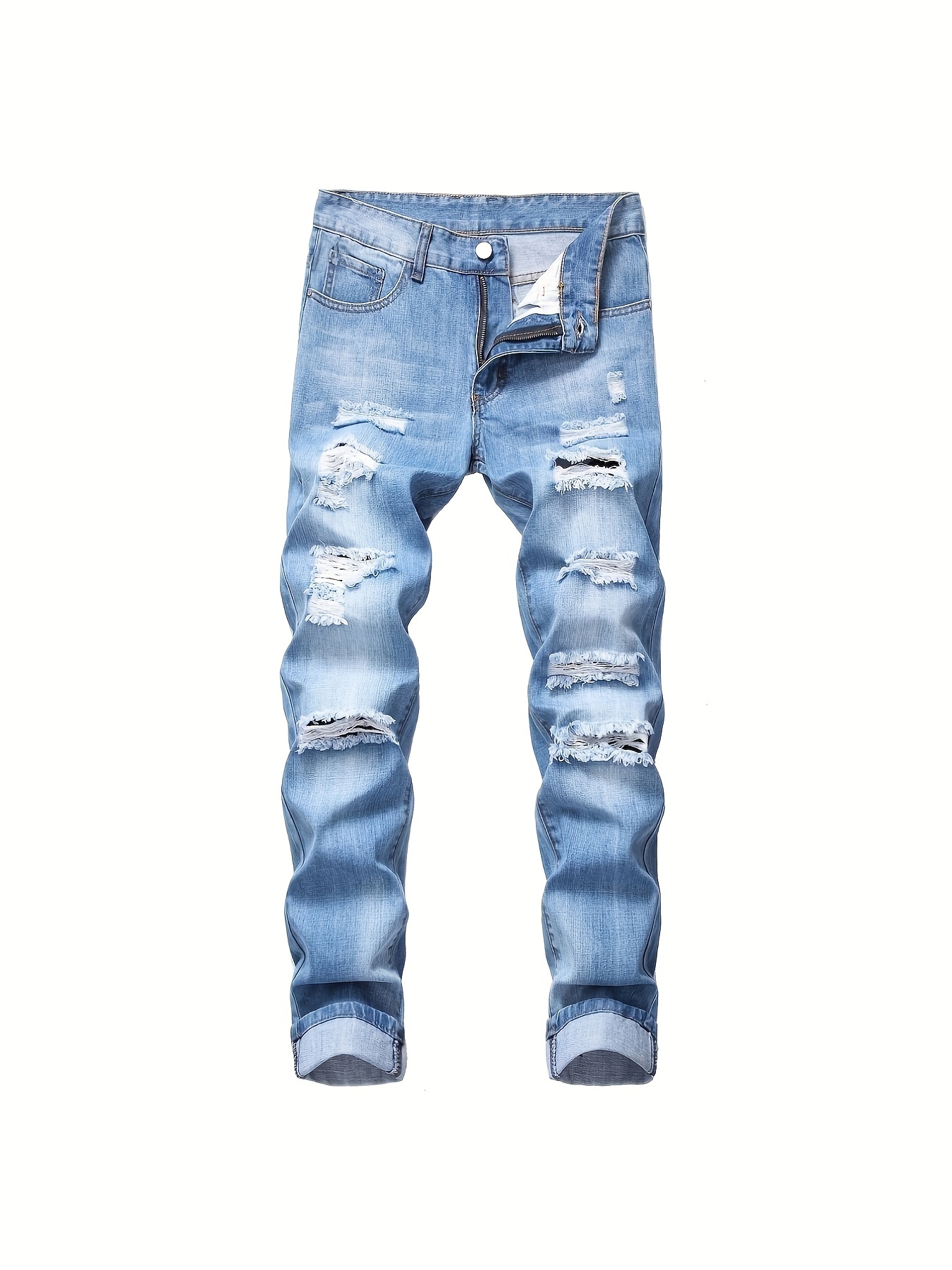 Men's Casual Ripped Jeans with Pockets