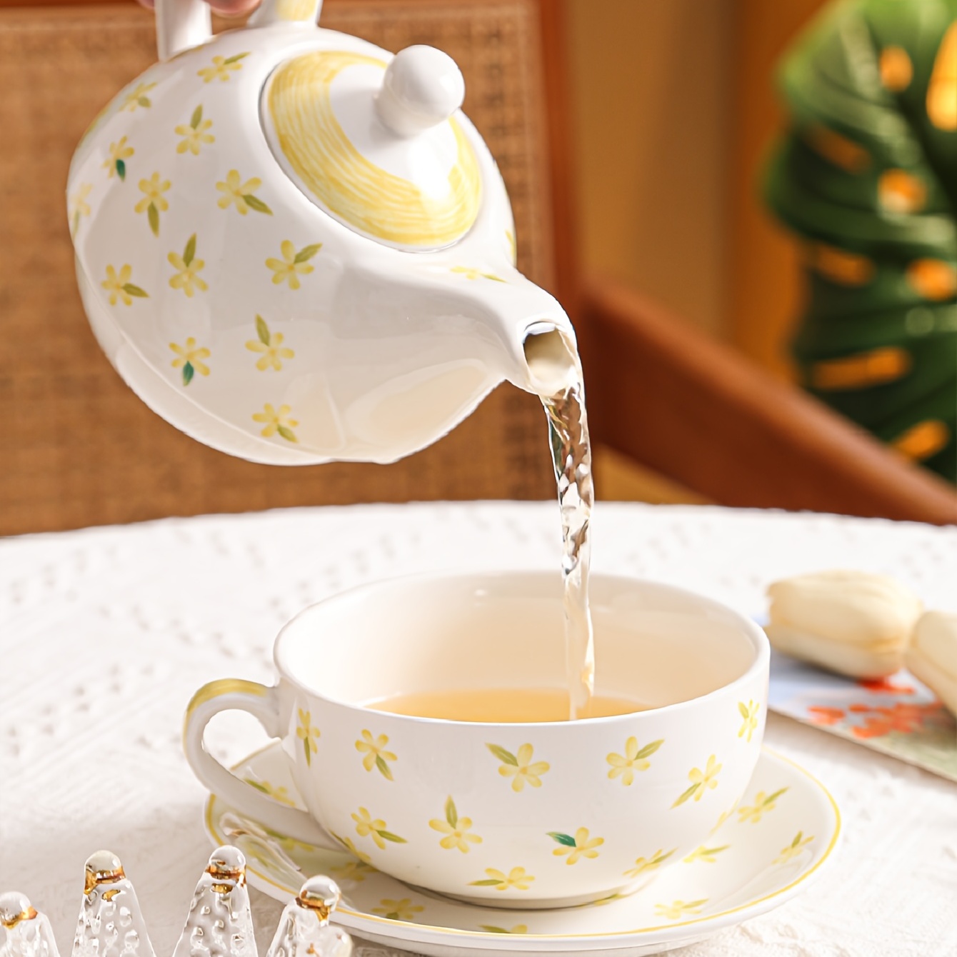 Tetera de té de cerámica europea, tetera de porcelana de gran capacidad,  cafetera Pastoral por la tarde, jarra de leche para el hogar, regalo de  boda - AliExpress