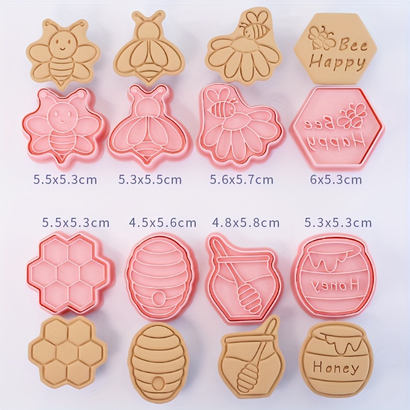 Honey Bee Cookie Cutters, Honeycomb Bee Pastry Cutters, Cute