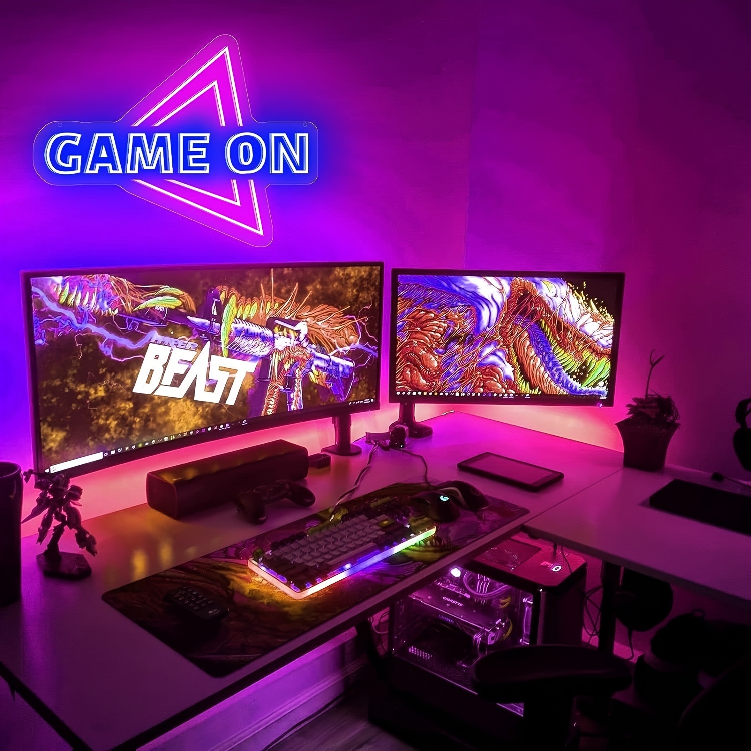 Game Over Neon Sign Gamer Led Light