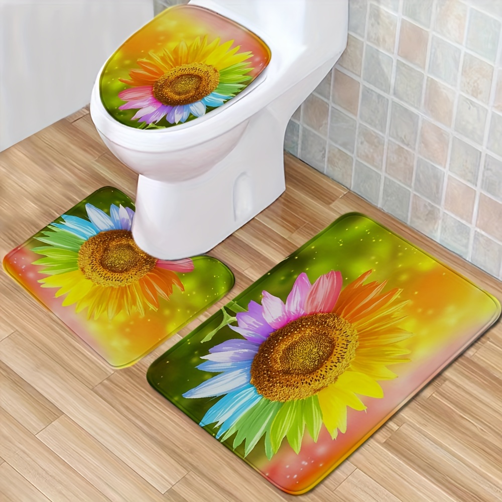 Bath Mats Rugs With A Sunflowers - Free Shipping for New Users - Temu