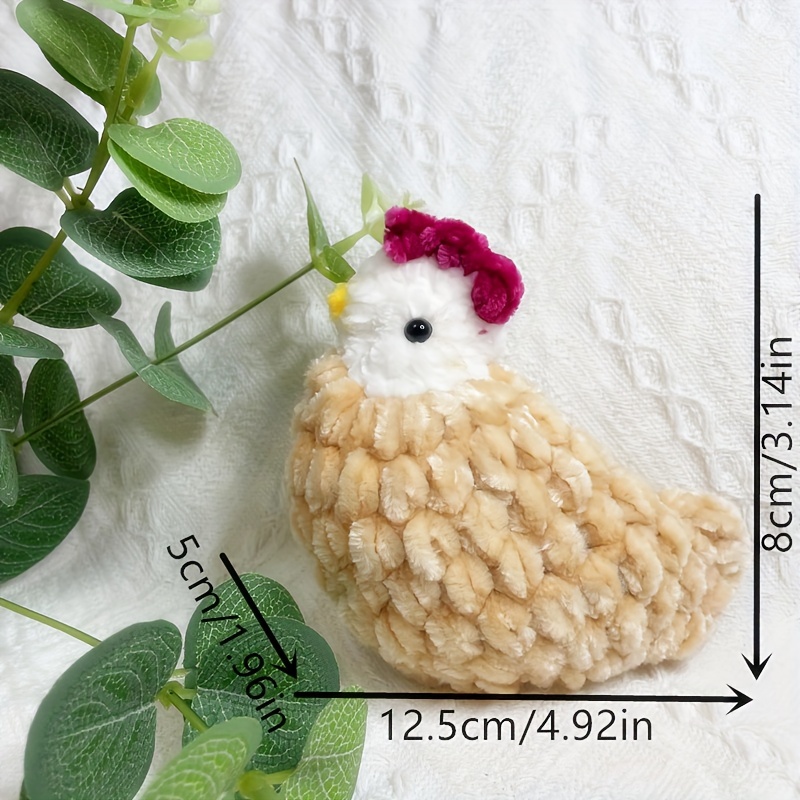 1pc Hand Crocheted Chicken 6 Color Combinations Fun Cute Hand