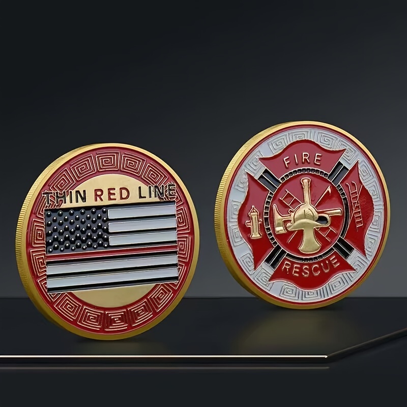 Thin Red Line Firefighters Retractable Belt Clip Badge Key Holder