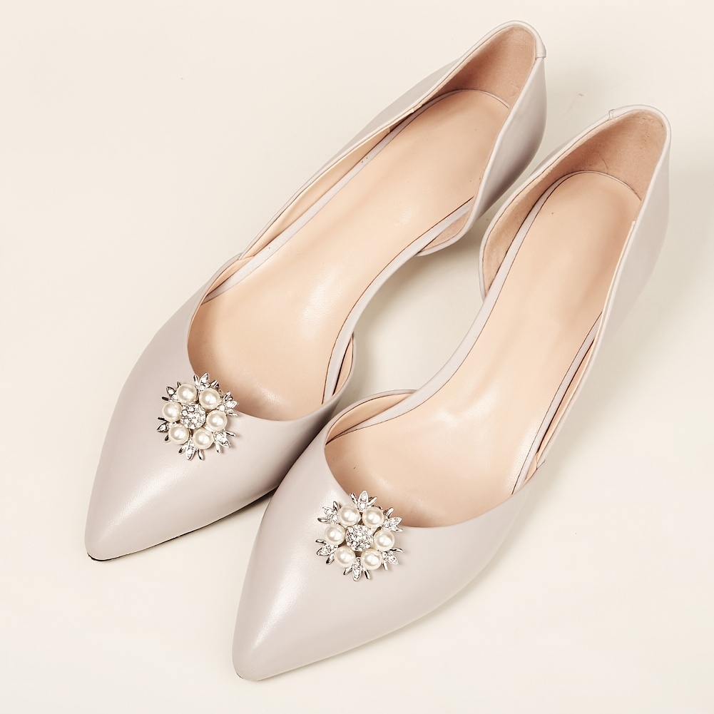 Elegant Rhinestone Crystal Shoe Clips Shoes - Temu