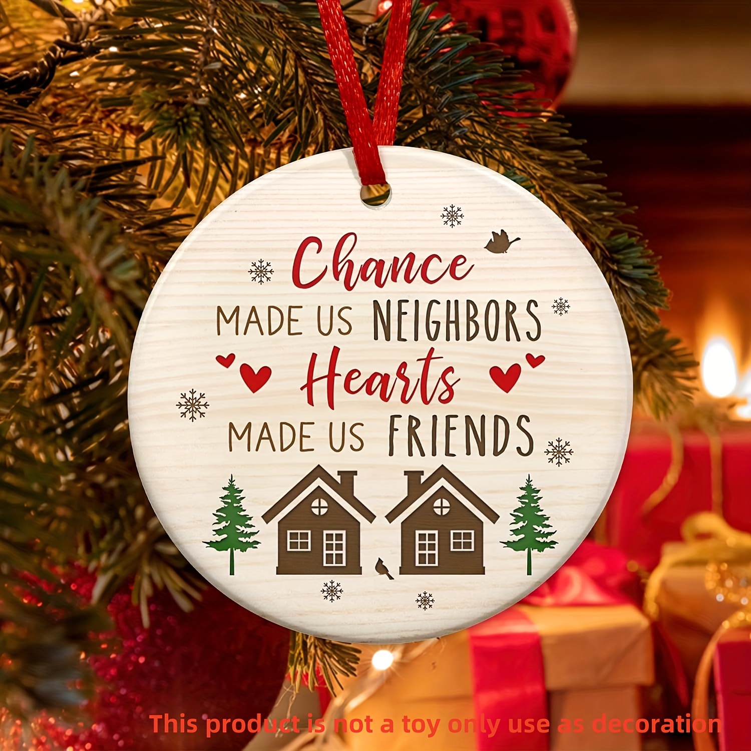 Neighbor Gifts - Neighbor Christmas Ornament, Friendship Christmas Ornament  - Gift for Neighbor Friend, Bestie - Gifts for Neighbors, Women 