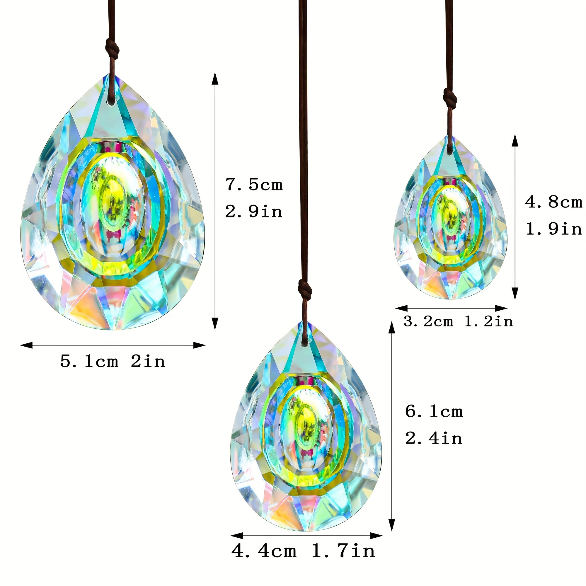 3pcs Cristal Suncatcher Prism Pendant Rainbow Maker Hanging Suncatchers  Avec Chaîne Fenêtre Sun Catcher Pour Noël Mariage Décor (Couleur AB) - Temu  France