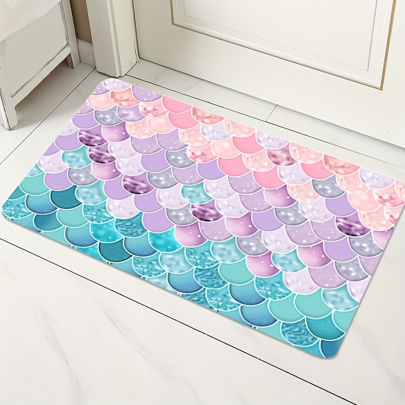 1pc Bathroom Anti-slip Mat, Round Drainage Hole Design With Suction Cups, Shower  Floor Mats