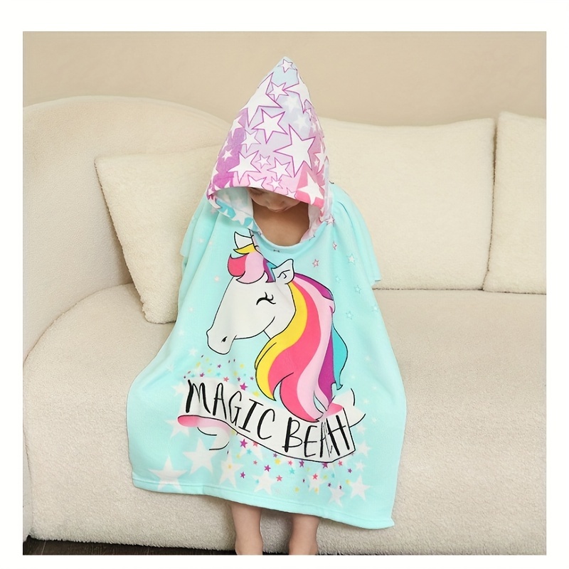 Toalla Poncho unicornio para niños ideal para pileta, playa, Baño