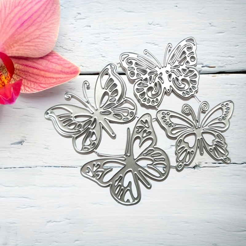 4pcs Butterfly Metal Scrapbook Embellishments