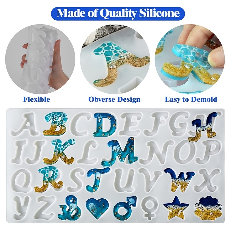 Letter Mold Glue Mold Diy Jewelry Decoration Resin English Mirror