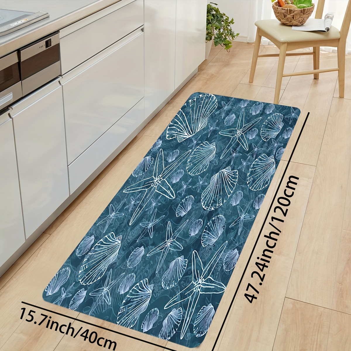 Anti fatigue Kitchen Mat For Floor Shell Starfish Seaside - Temu