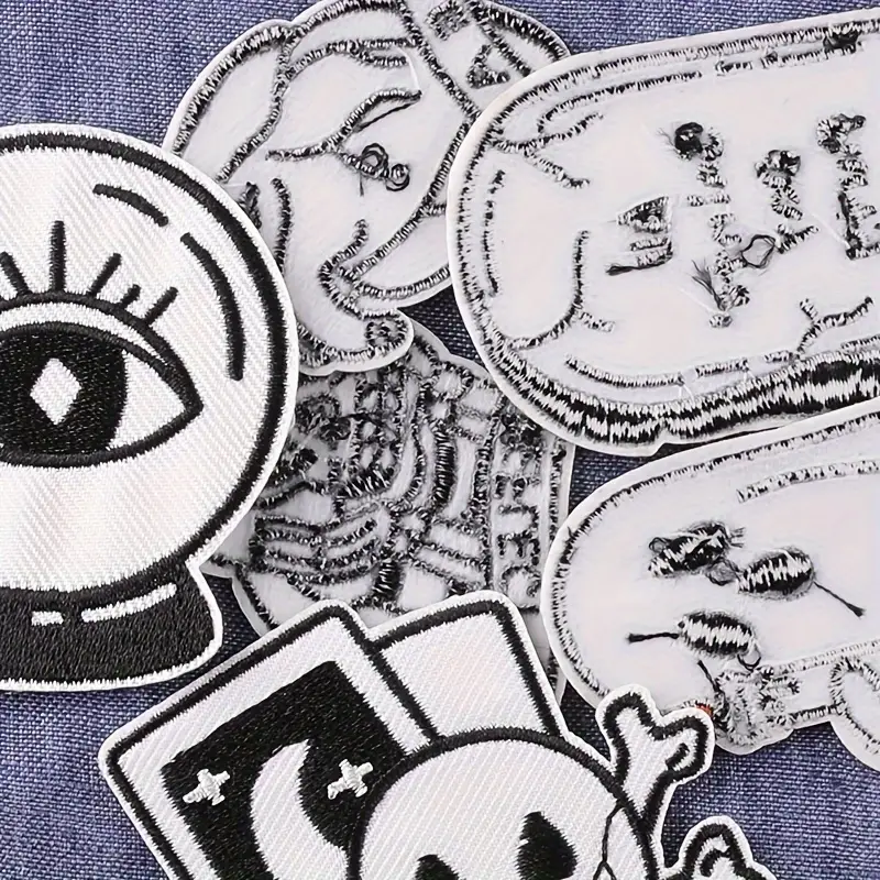 Embroidery Label Embroidery Stickers Skull Ghost Clothing - Temu Austria