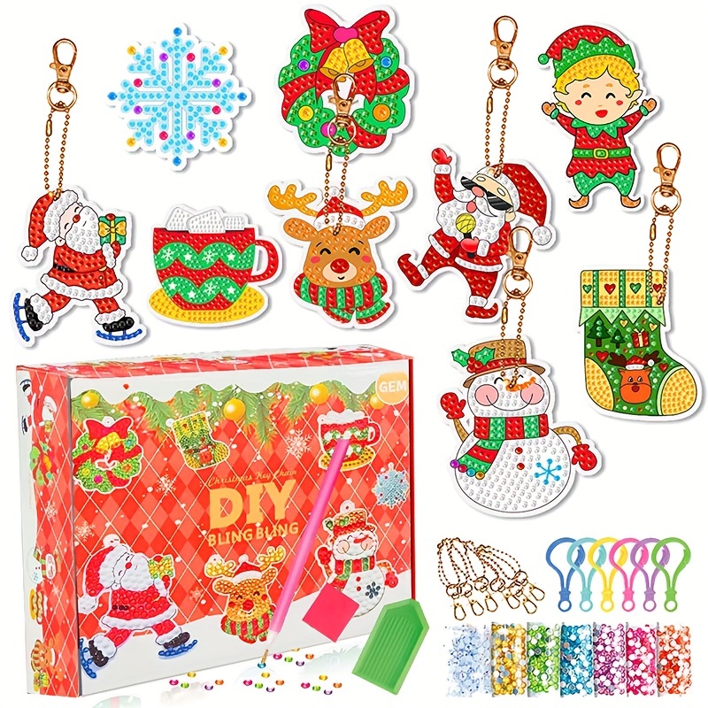 8pcs DIY Christmas Keychain