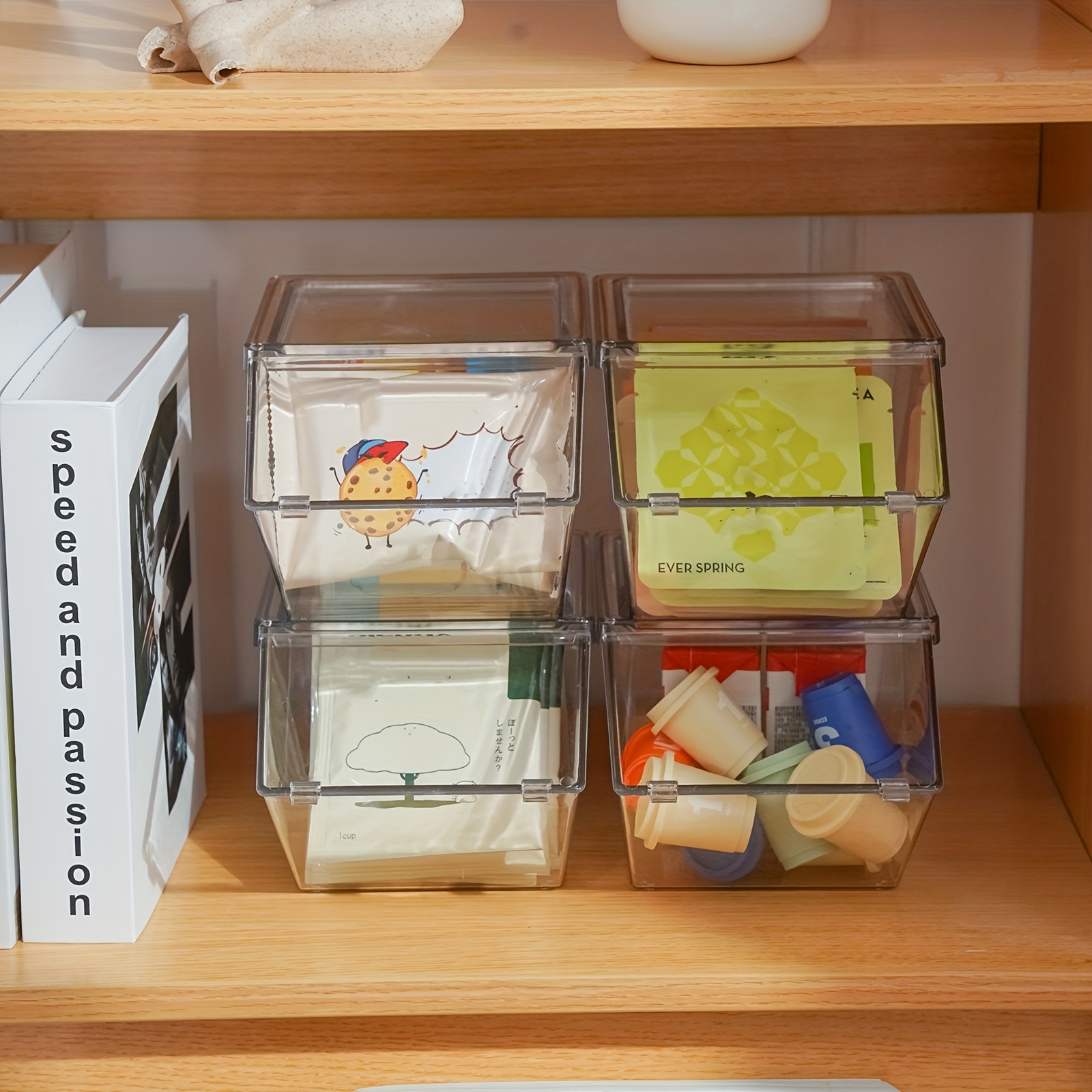 Casewin Plastic Storage Boxes, Multiple Colour Organisation