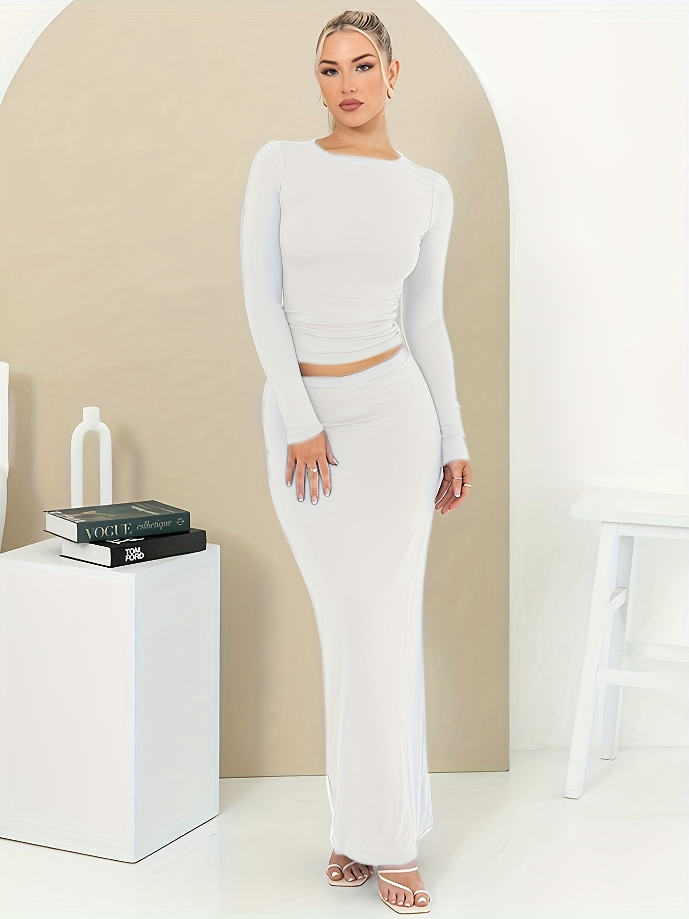 White Sleeveless Two Piece Sets Womens Outifits Casual Conjuntos Mujer Dos  Piezas De Vestir Button Pockets Tops Long Skirt Sets - AliExpress
