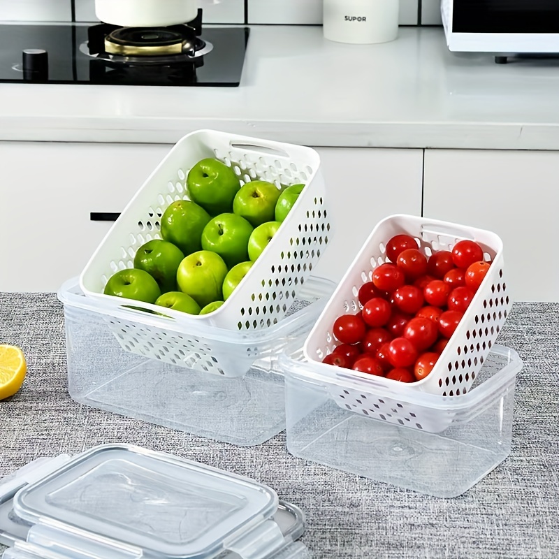 Freshness Preservation Boxes, Silicone Sealed Containers, Multipurpose  Plastic Reusable Rectangle Latch Box, Freezer Safe, Fruit Vegetable  Crisper, Dumpling Meat Eggs Ginger Garlic Green Onion Food Storage  Containers, Kitchen Utensil - Temu