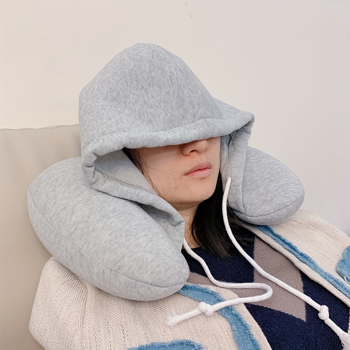 Inflatable Travel Pillow,Multifunction Neck Pillow for Airplane Gray
