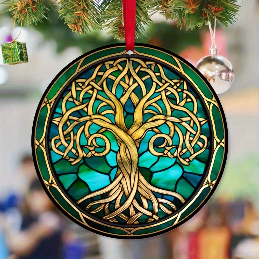 Tree Of Life Round Ornaments For Christmas Tree, Tree Of Life Wooden  Ornaments, Home Decor, Garden Decor, Thanksgiving Decor, Housewarming Decor  - Temu