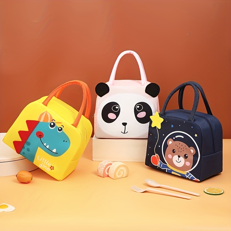 1pc 3d Cartoon Lunch Box Bag For Kids, Cute Thermal Insulated