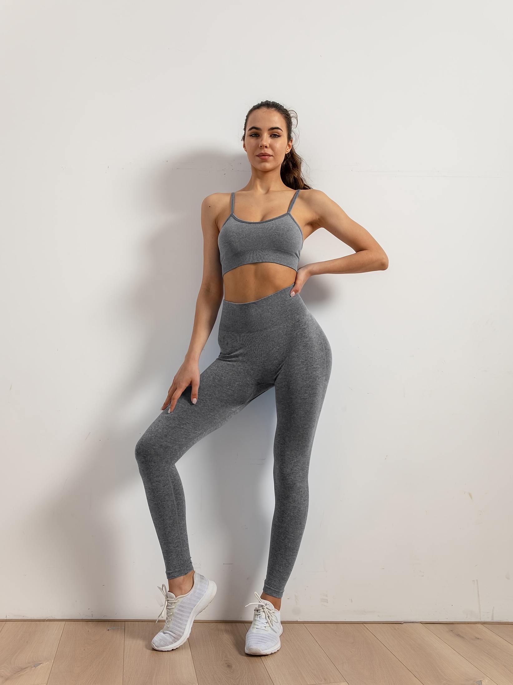 Women's Yoga Clothes Set: Seamless High Waist Fitness Tops - Temu