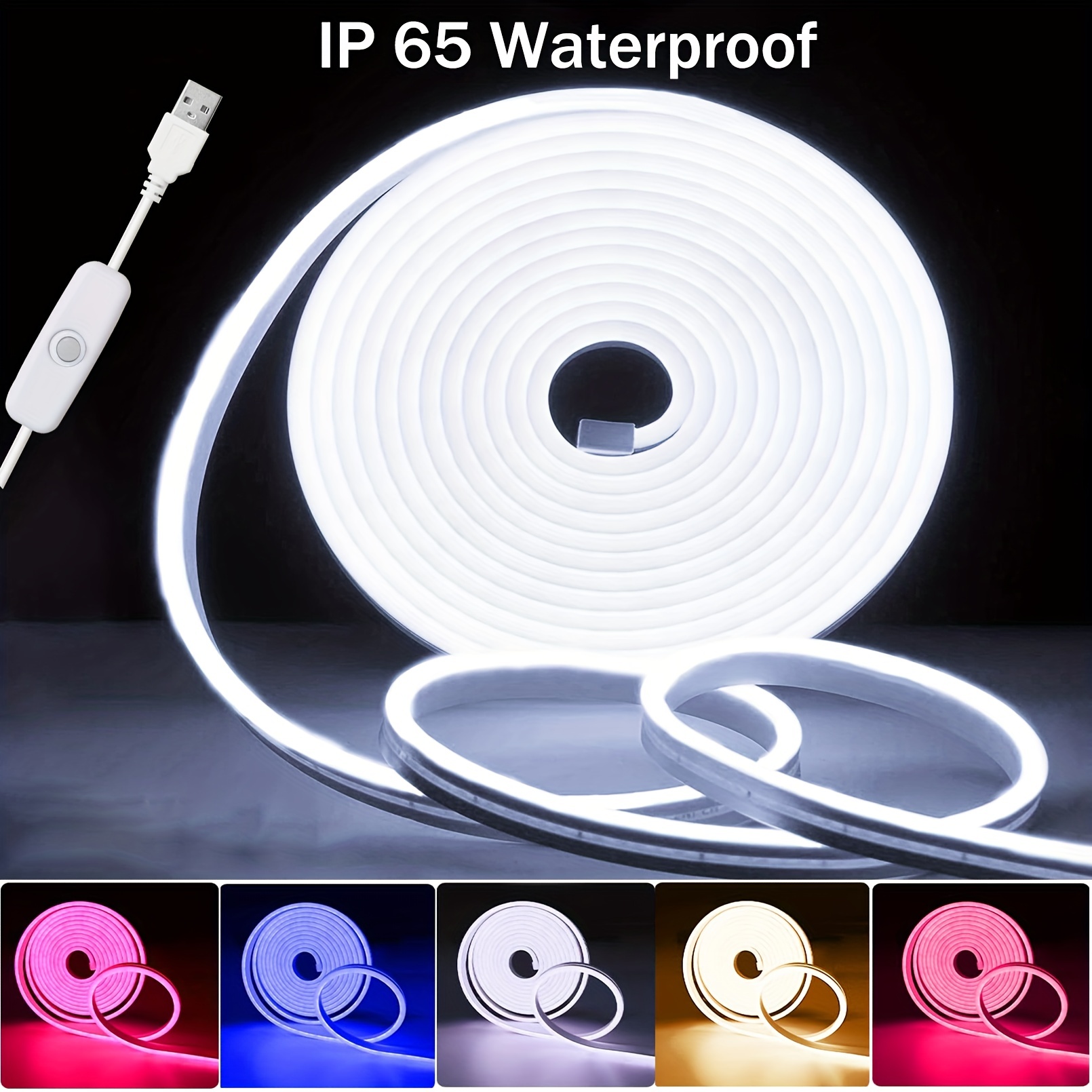 Neon Rope Light 5v Usb 9.8ft/3m With Switch Control Led Strip