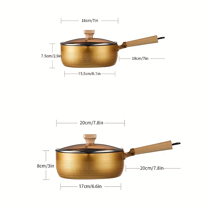 Saucepan With Lid Aluminum Alloy Sauce Pan With Wooden - Temu