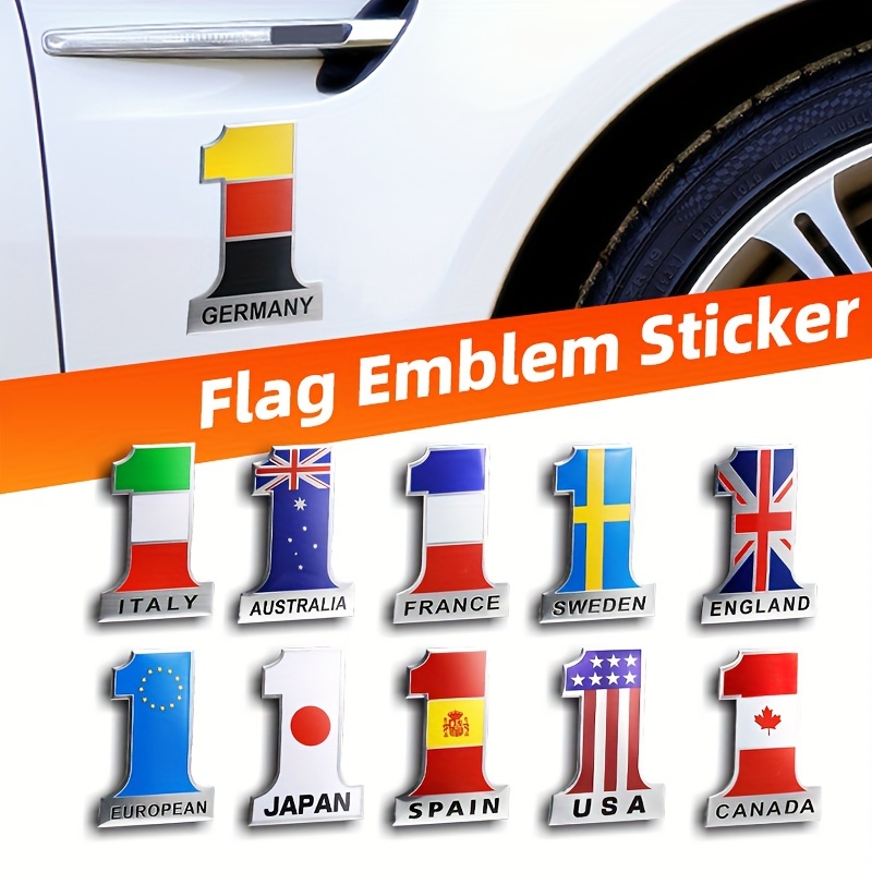 Car Stickers Usa Germany Italy Uk Australia Spain France - Temu
