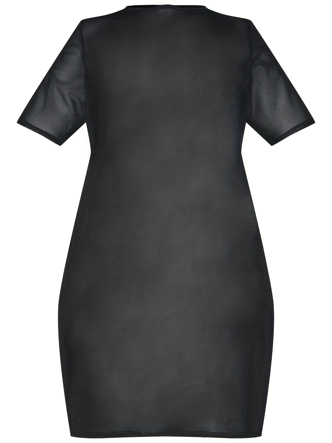 Black Ruched Front T Shirt Dress