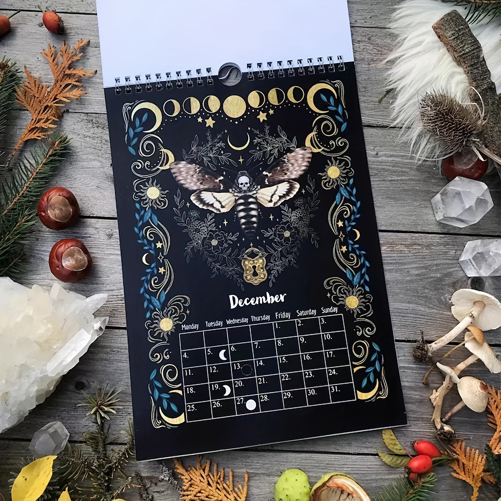 2024 Wall Illustration Calendar Creative Dark Forest - Temu