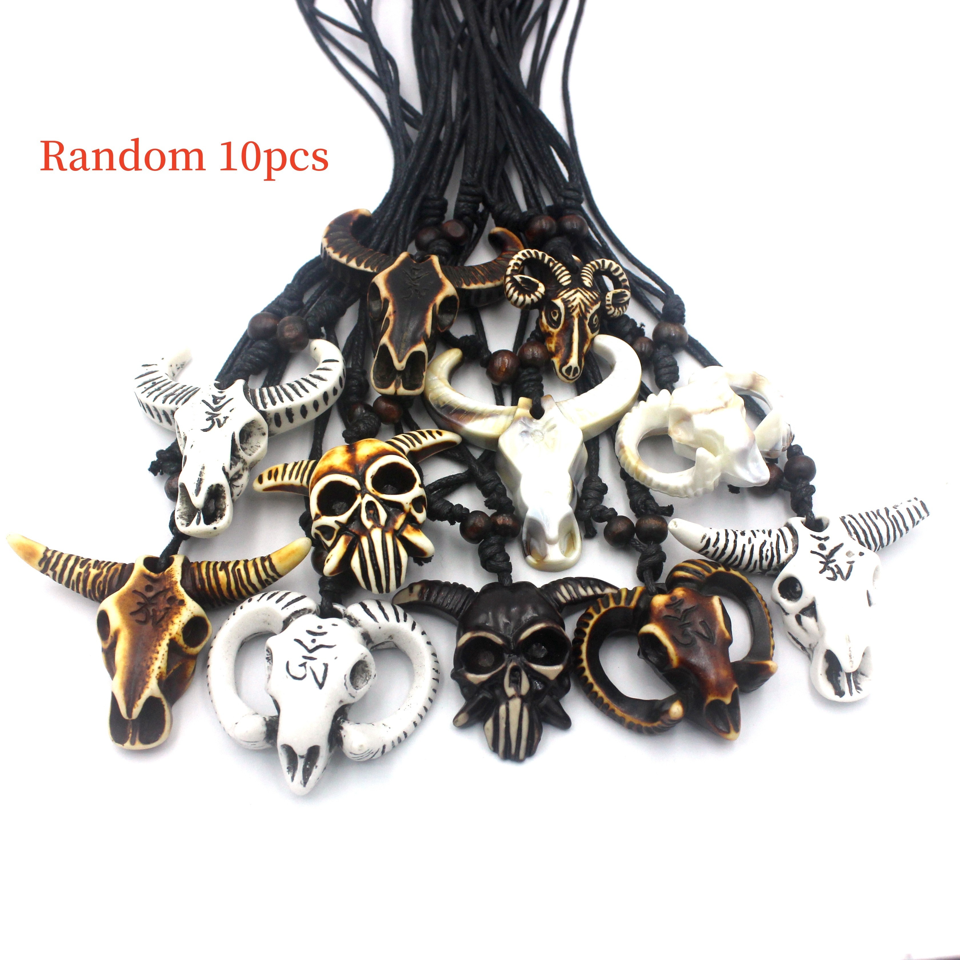 10pcs retro sheep skull bone design necklace imitation yak - Temu 