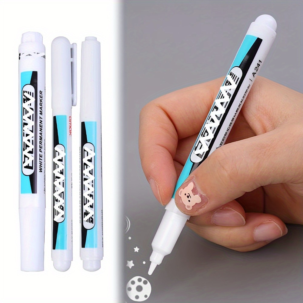 3/6PC White Marker Pen Oily Waterproof Plastic Gel Pen for Writing Drawing  White DIY Album Graffiti Pens Stationery for Notebook - AliExpress
