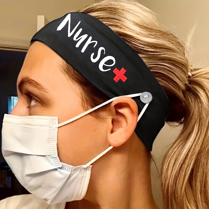 Breathable Non slip Nurse Headband Button Letter Pattern Temu