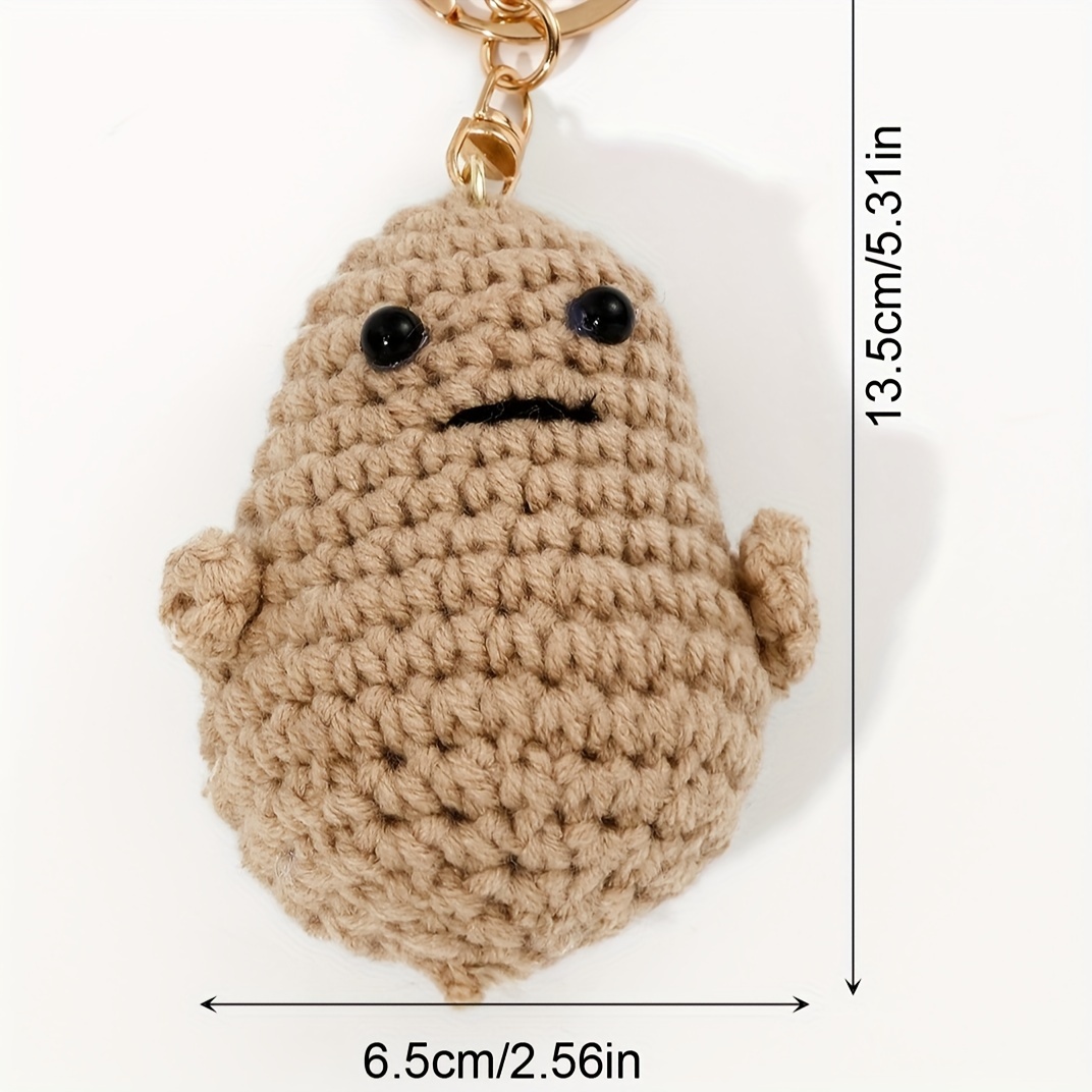 Crochet Peanut Doll Keychain Cute Knitted Key Chain Ring Purse Bag Backpack  Charm Car Pendant Earbud Case Cover Accessories Gift