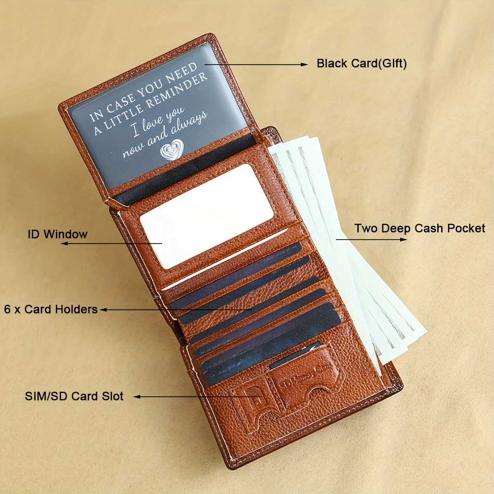 Mens card holder with id clearance window