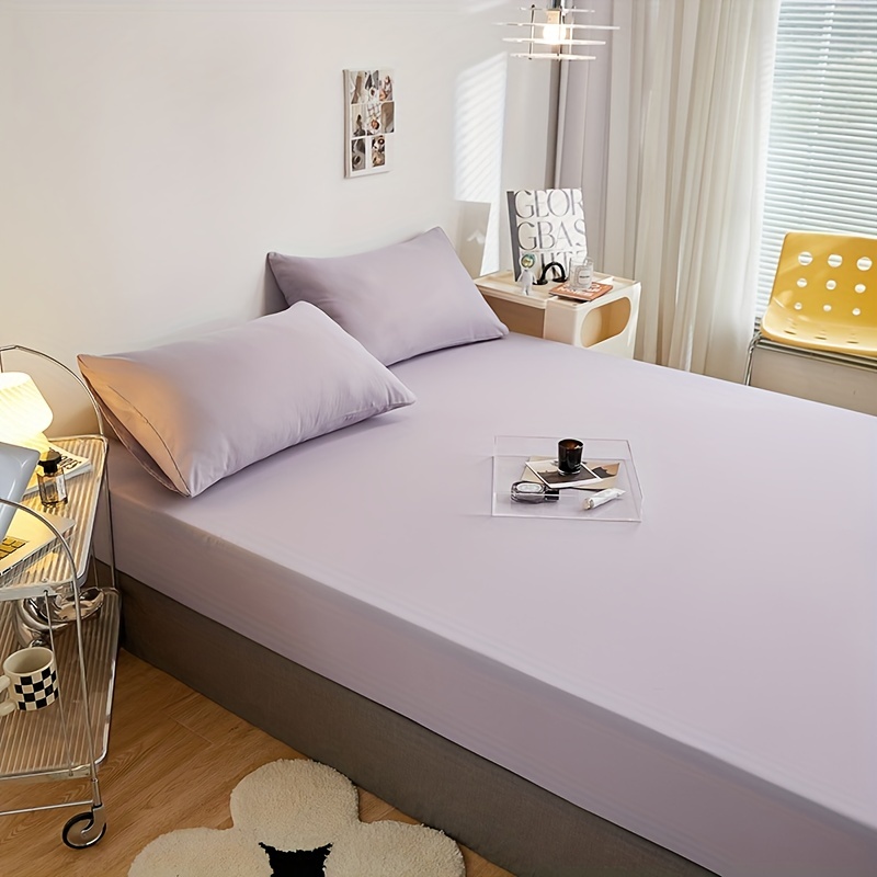 Polyester Brushed Fitted Sheet Soft Comfortable Solid Bedding Mattress Protector