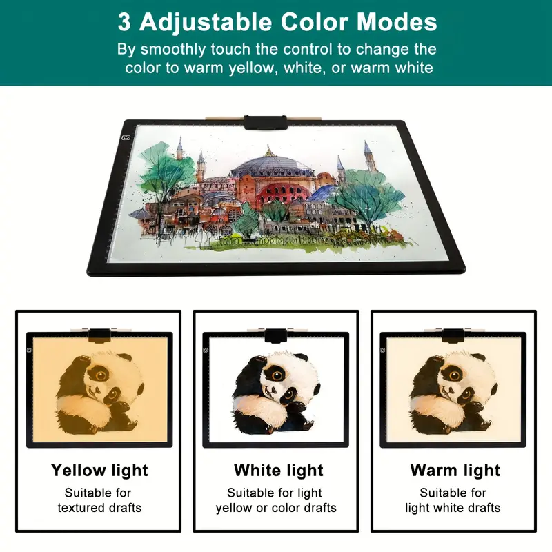 A4 Light Board for Diamond Painting - Tracing Light Box with Stand,  Stepless Dimmable 3 Levels Brightness Light Pad, Ultra-Thin LED Light Pad  for