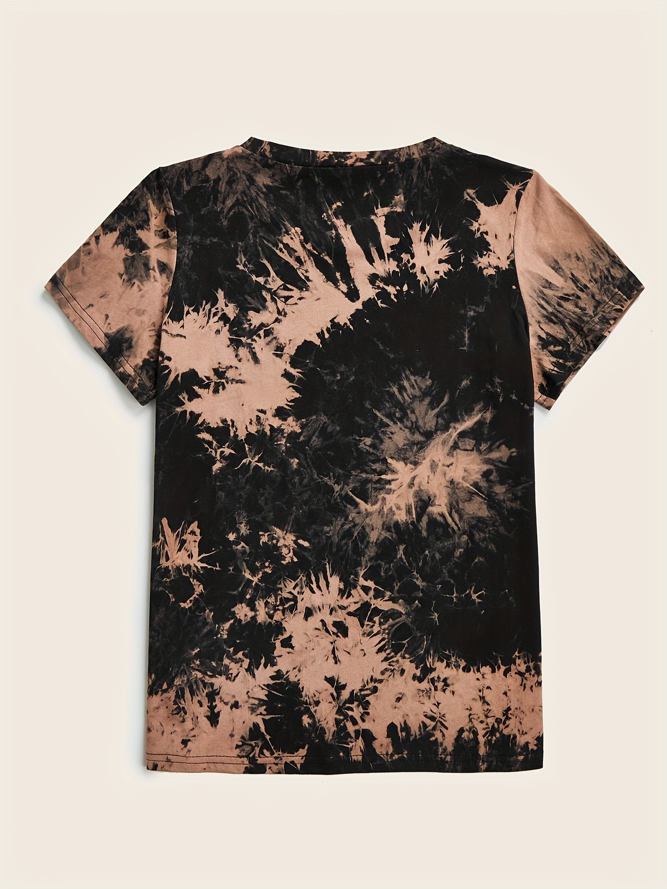 Womens Fashion Tie Dye Short Sleeve T Shirt Short Sleeve Loose Top Womens  Summer Tunics