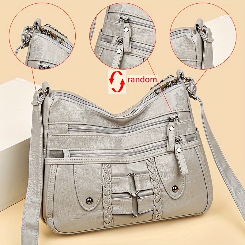 005 Large Capacity Soft Single Shoulder Crossbody Bag (random Flower Shape, Random Shoulder Strap , Random Zipper )