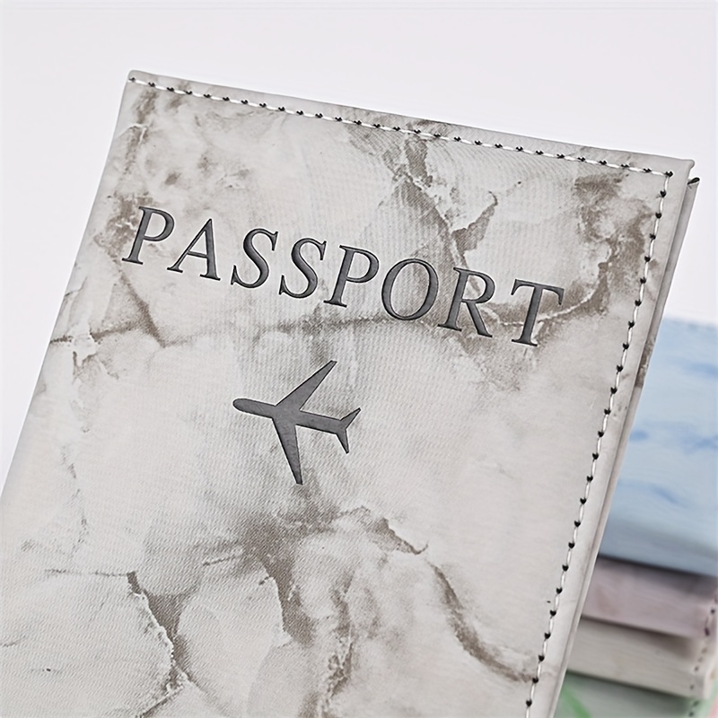 [Marble Passport Holder] Trendy Marble Pattern 1pc Travel Passport Holder | Perfect for Documents And Credit Cards
