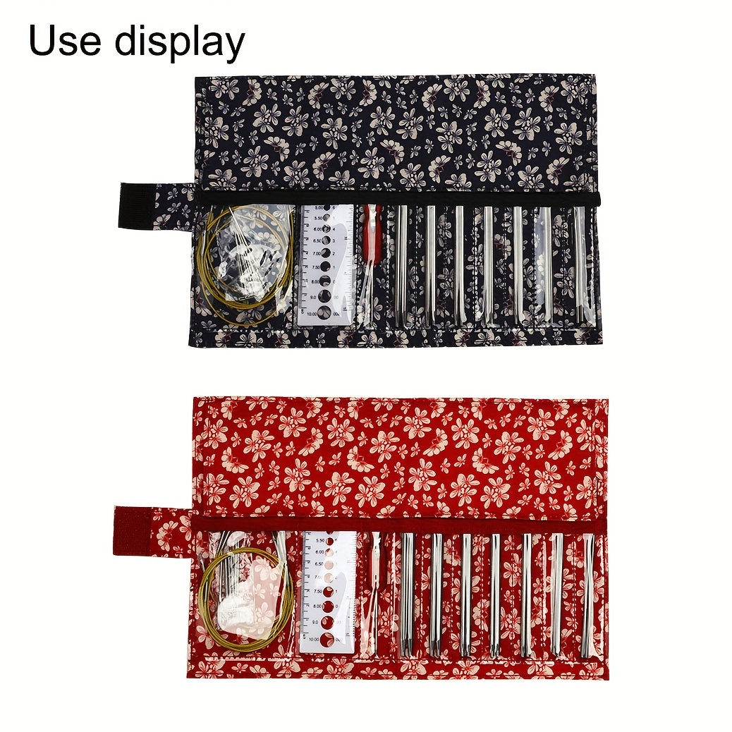 Folding Storage Bag Knitting Tool Storage Bag Crochet Hook - Temu